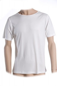 Unterhemd, Shirt, Rundhals, 100% Seide, Interlock, Weiss, XXL